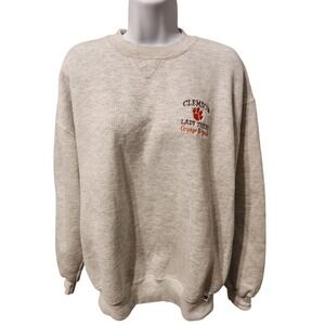 Vintage Russell Athletic Clemson Lady Tigers Sweatshirt Gray L Made‎ in USA NCAA